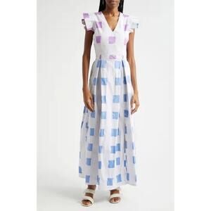 Busayo Ajala Square Batik hand Printed Cotton Maxi Dress size XXL/ US 18